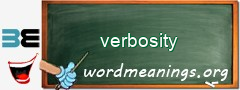 WordMeaning blackboard for verbosity